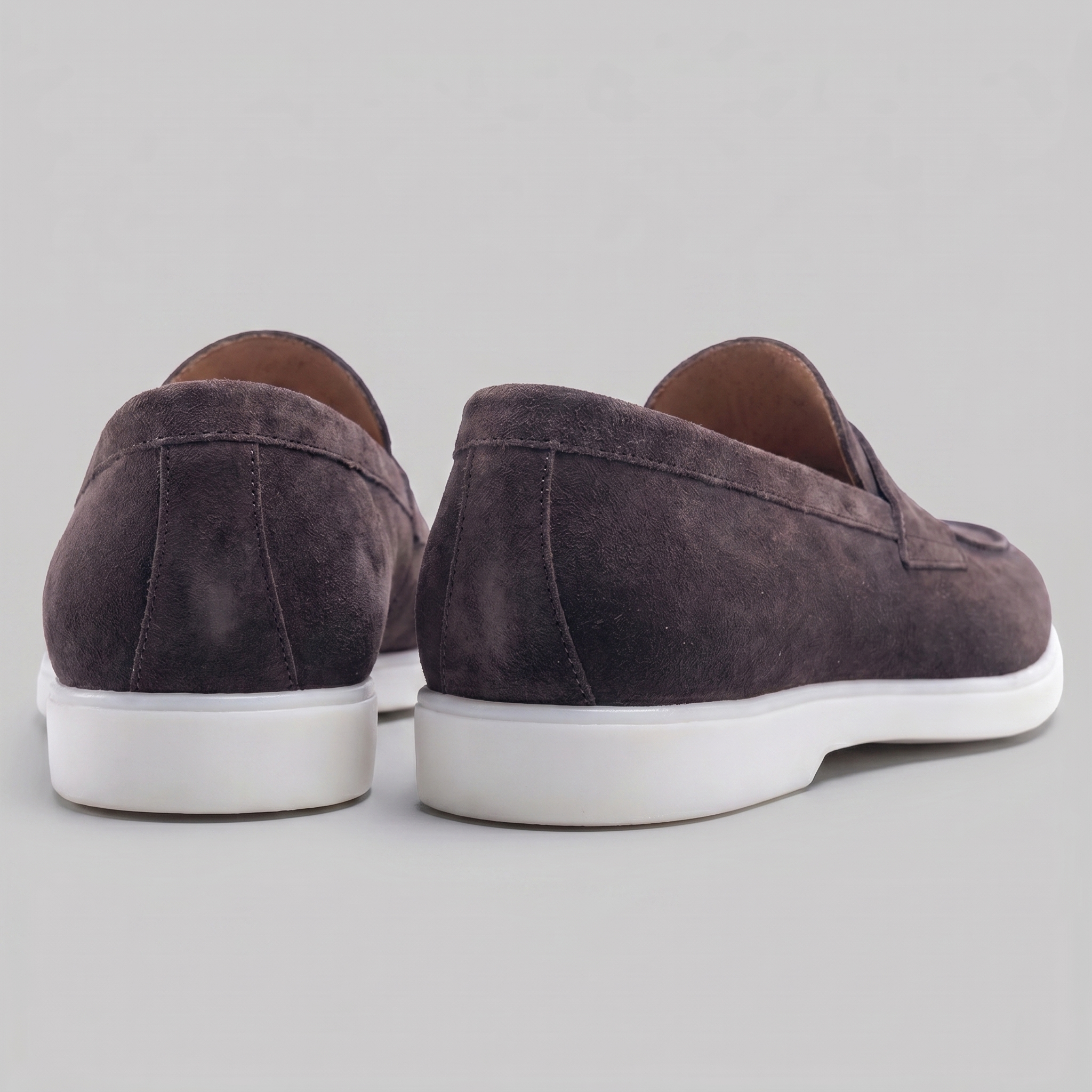 Herren Wildleder Penny Loafers Weiße Sohle