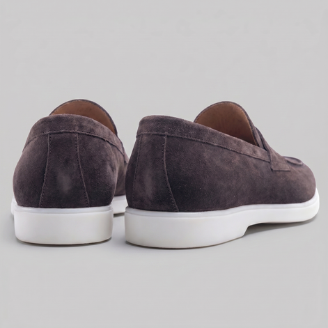 Herren Wildleder Penny Loafers Weiße Sohle