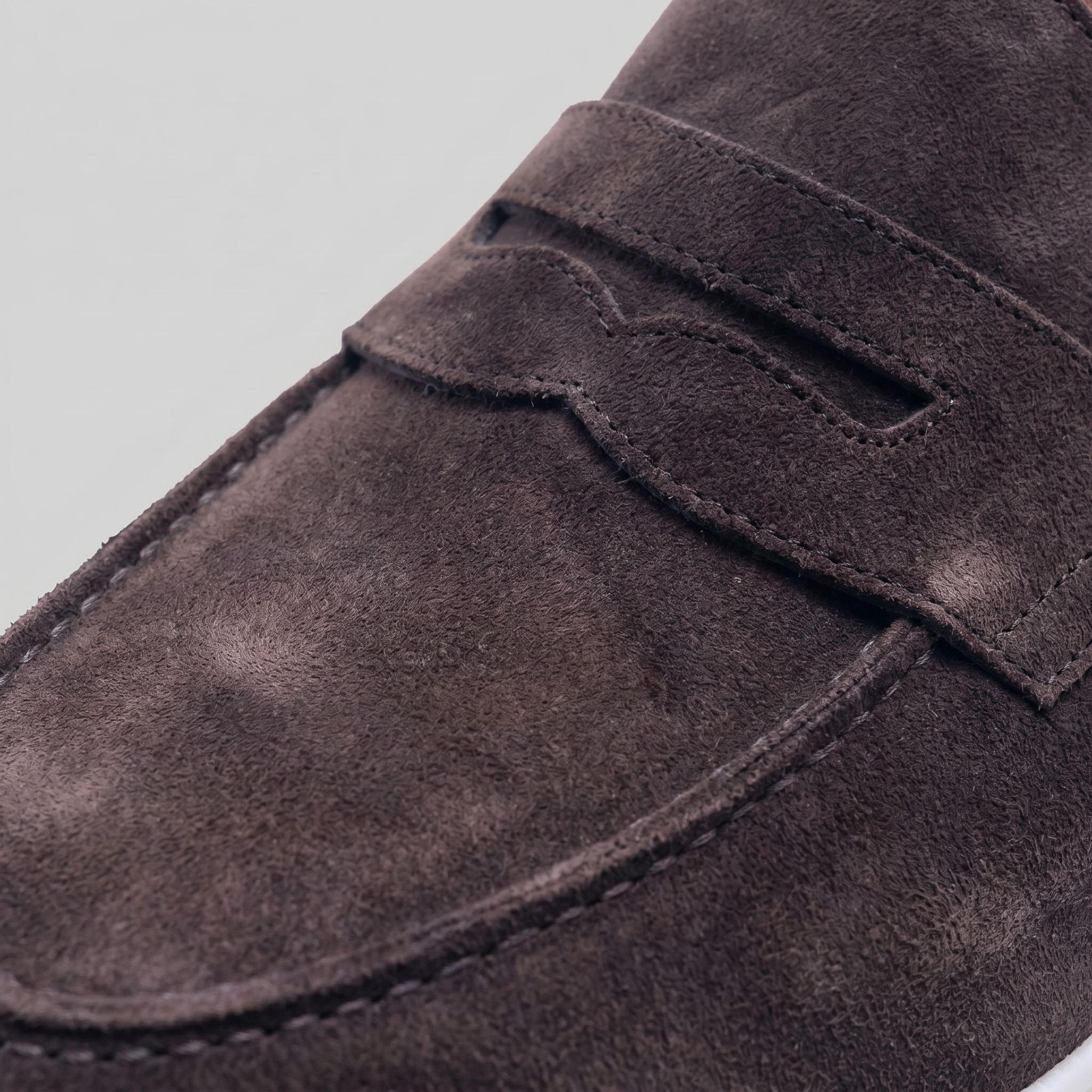 Herren Wildleder Penny Loafers Weiße Sohle