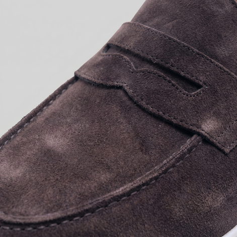 Herren Wildleder Penny Loafers Weiße Sohle