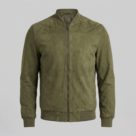 Herren Bomberjacke Mit Wildlederoptik
