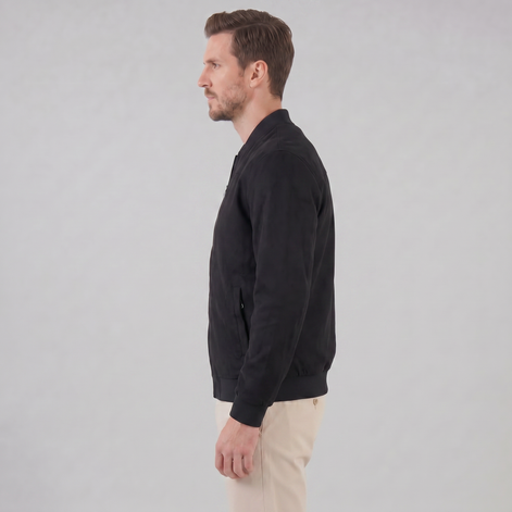 Herren Bomberjacke Mit Wildlederoptik