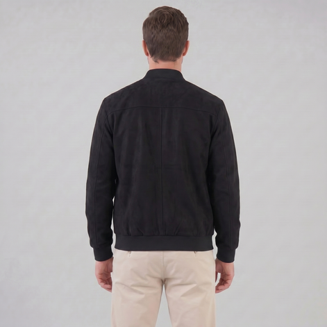 Herren Bomberjacke Mit Wildlederoptik