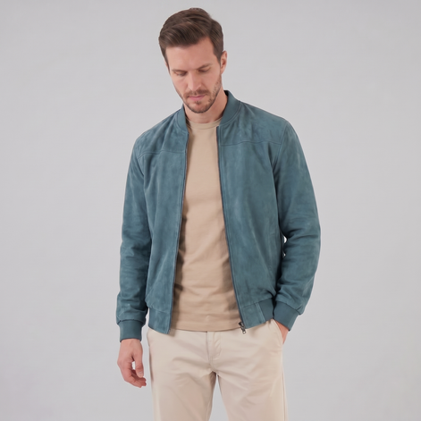 Herren Bomberjacke Mit Wildlederoptik