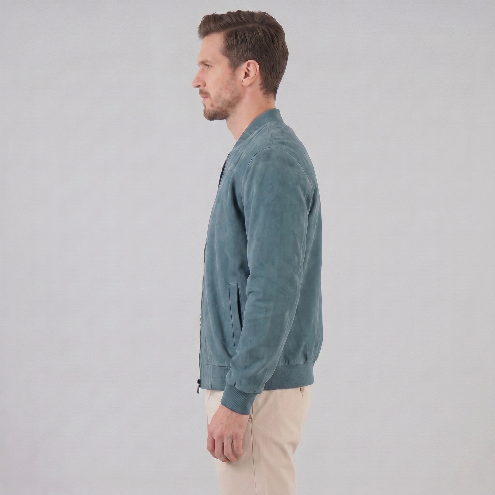 Herren Bomberjacke Mit Wildlederoptik