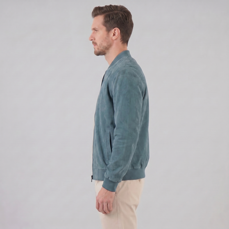 Herren Bomberjacke Mit Wildlederoptik