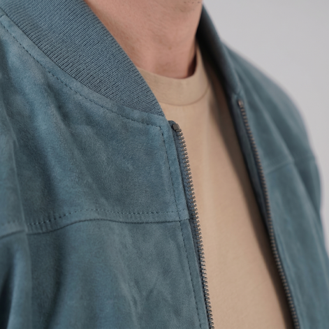 Herren Bomberjacke Mit Wildlederoptik