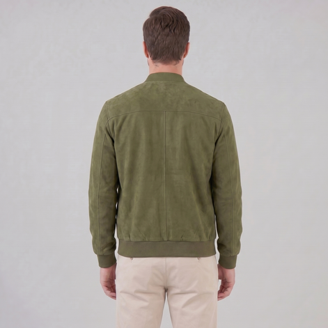 Herren Bomberjacke Mit Wildlederoptik