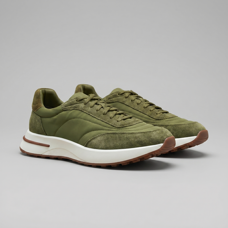 Herren Sneaker Aus Wildleder Und Nylon Mit Panels