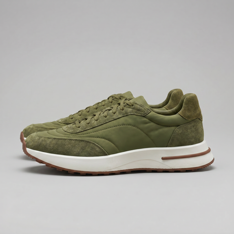 Herren Sneaker Aus Wildleder Und Nylon Mit Panels