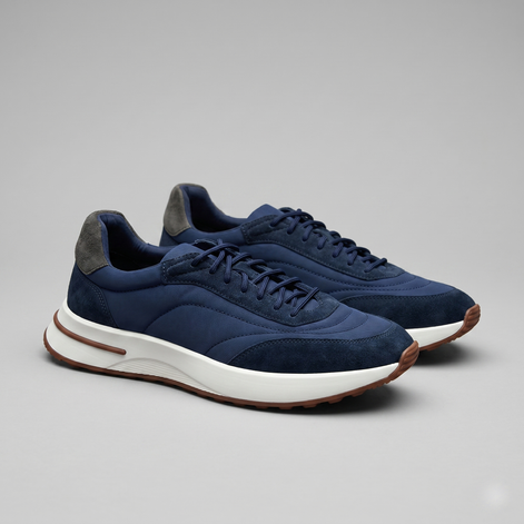 Herren Sneaker Aus Wildleder Und Nylon Mit Panels