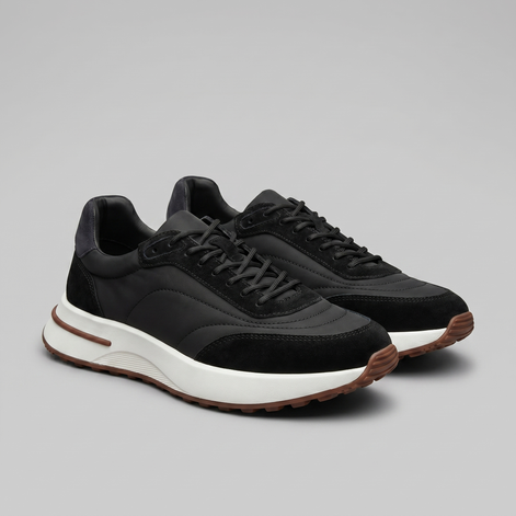 Herren Sneaker Aus Wildleder Und Nylon Mit Panels