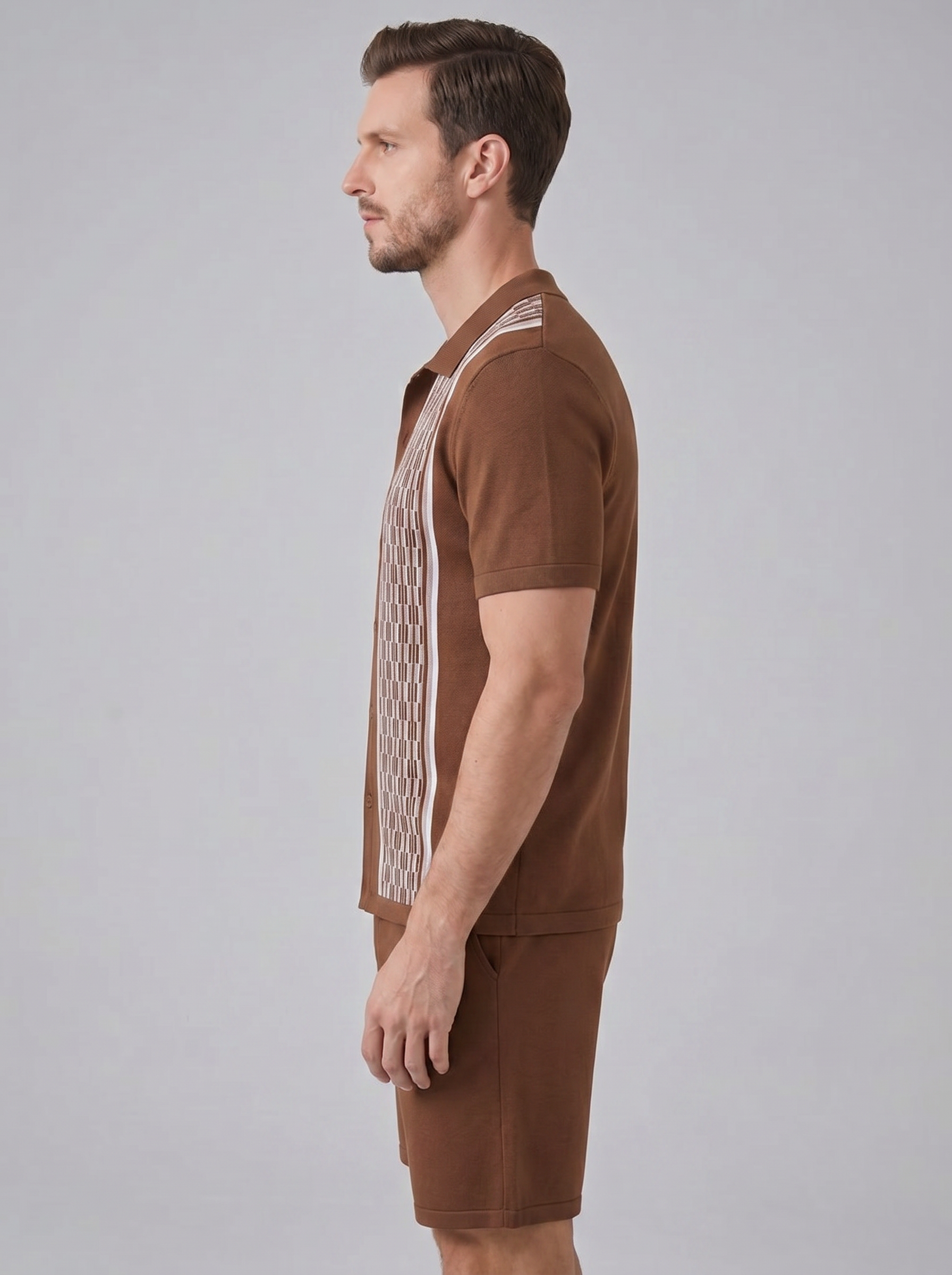 Herren Sommer Set Kurzarmhemd Und Shorts Set