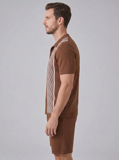 Herren Sommer Set Kurzarmhemd Und Shorts Set