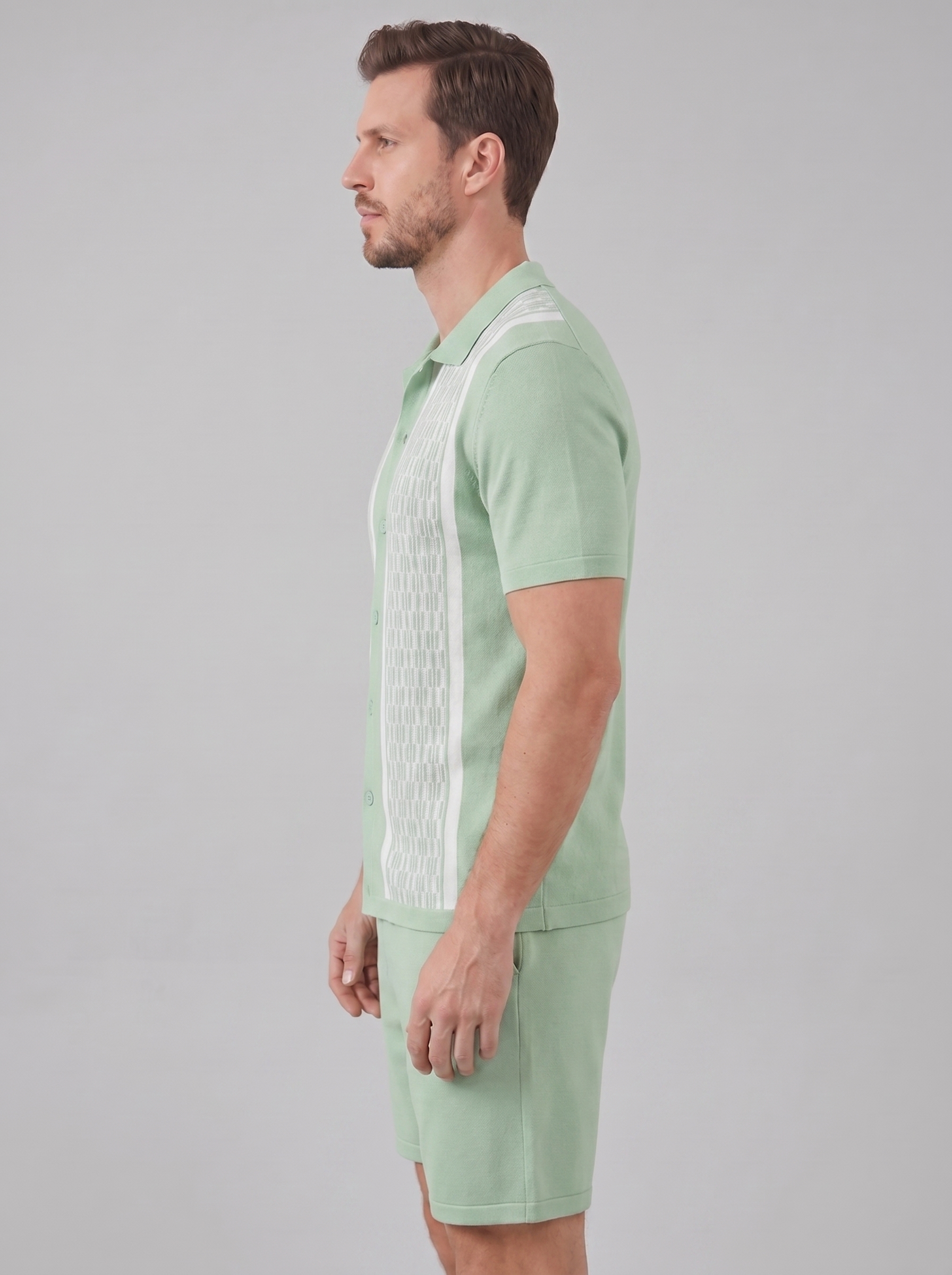 Herren Sommer Set Kurzarmhemd Und Shorts Set