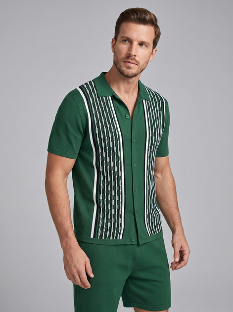 Herren Sommer Set Kurzarmhemd Und Shorts Set