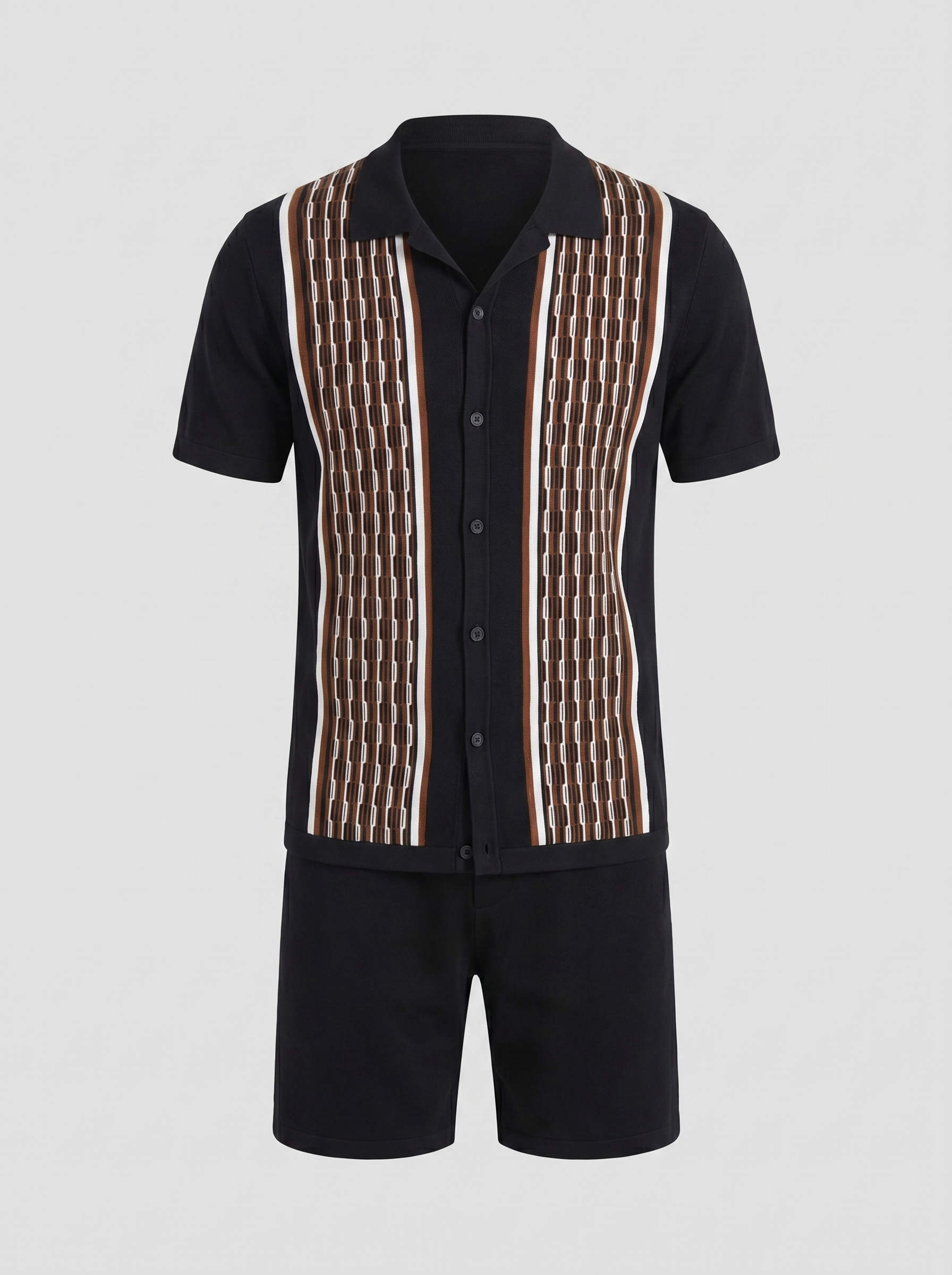 Herren Sommer Set Kurzarmhemd Und Shorts Set