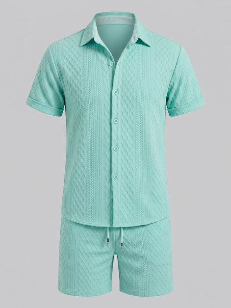 Herren Sommer Waffel Outfit Set