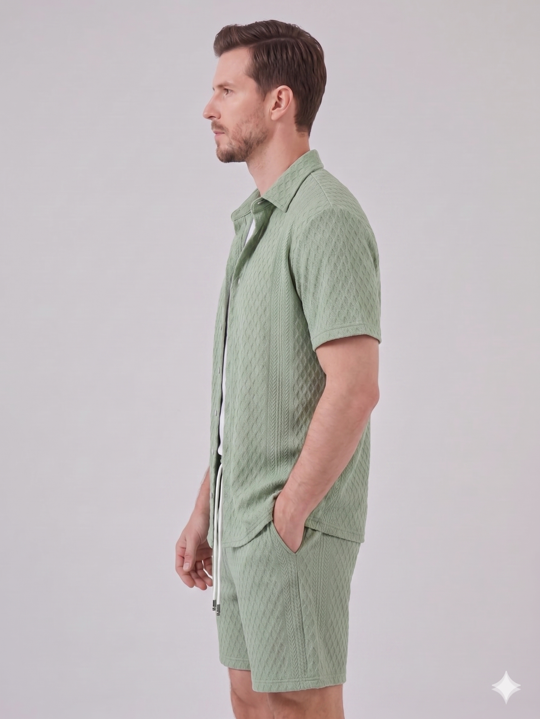 Herren Sommer Waffel Outfit Set