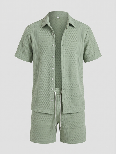 Herren Sommer Waffel Outfit Set