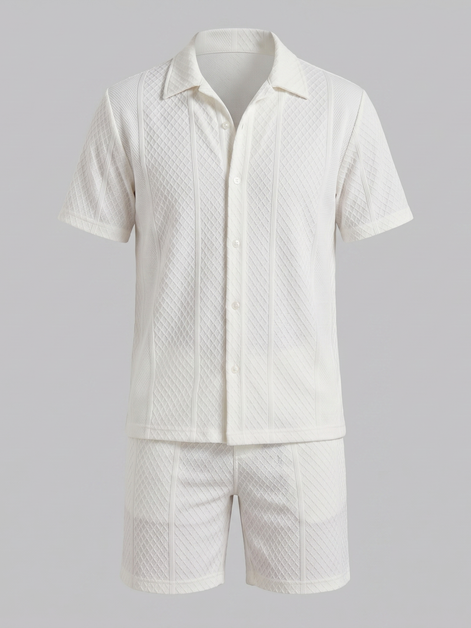 Herren Sommer Waffel Outfit Set