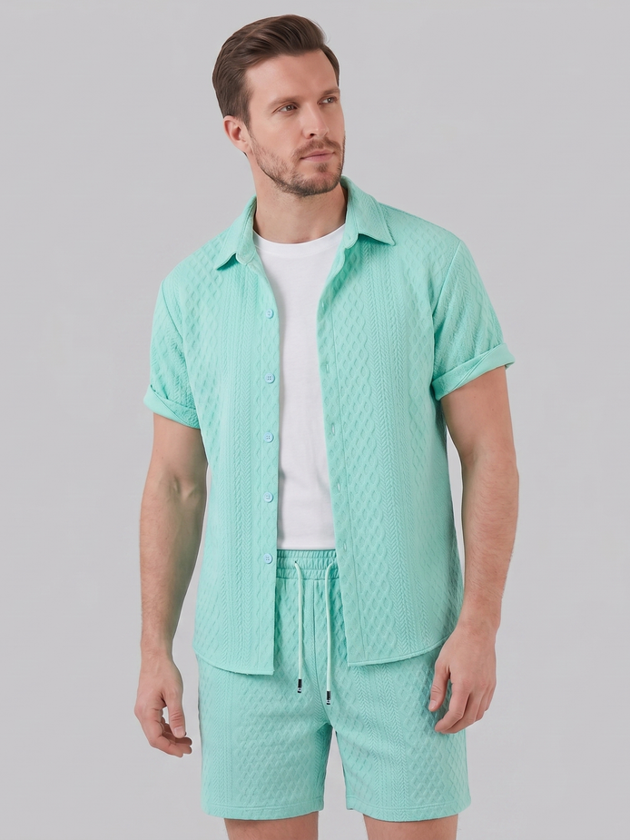 Herren Sommer Waffel Outfit Set