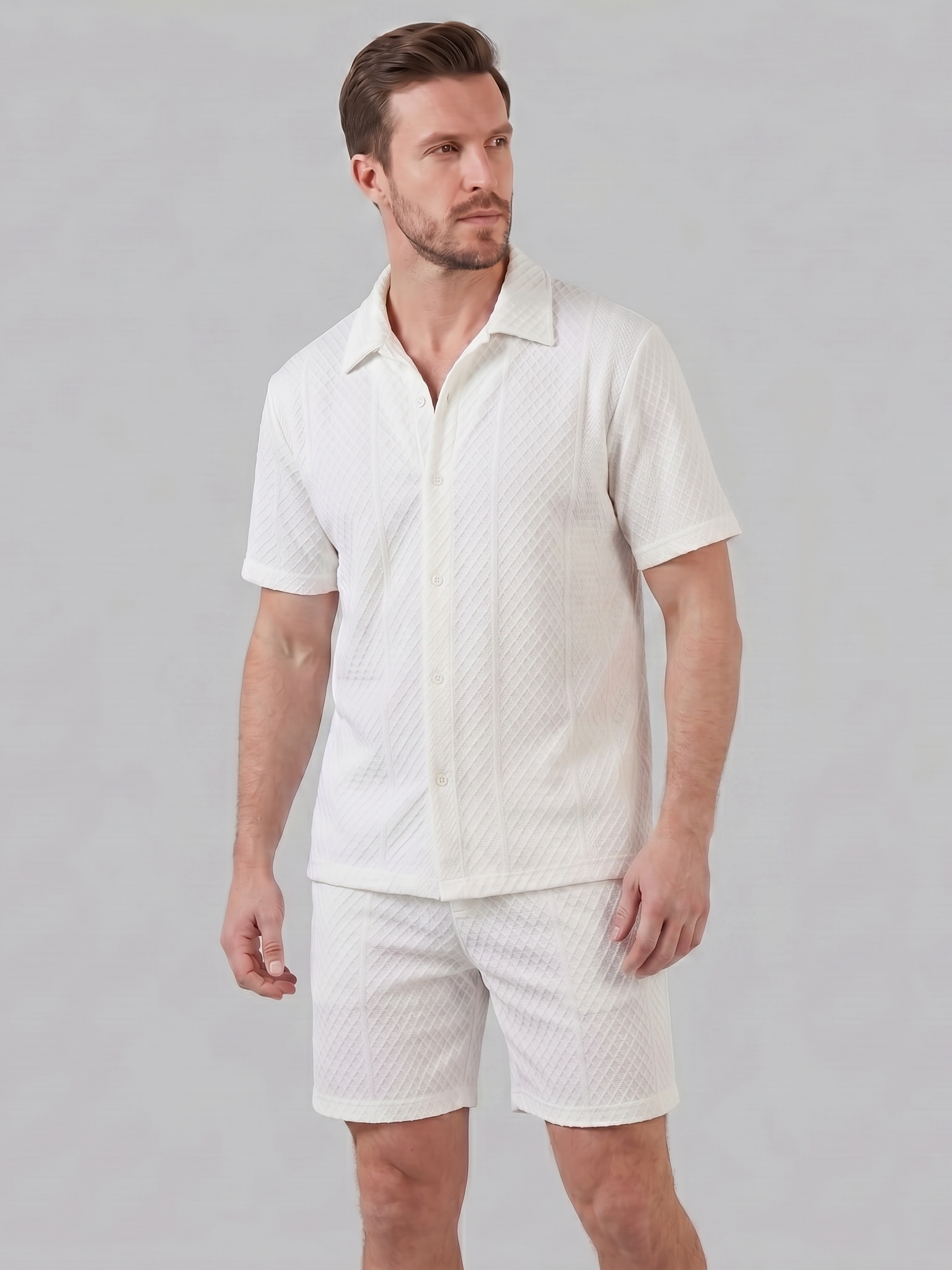 Herren Sommer Waffel Outfit Set