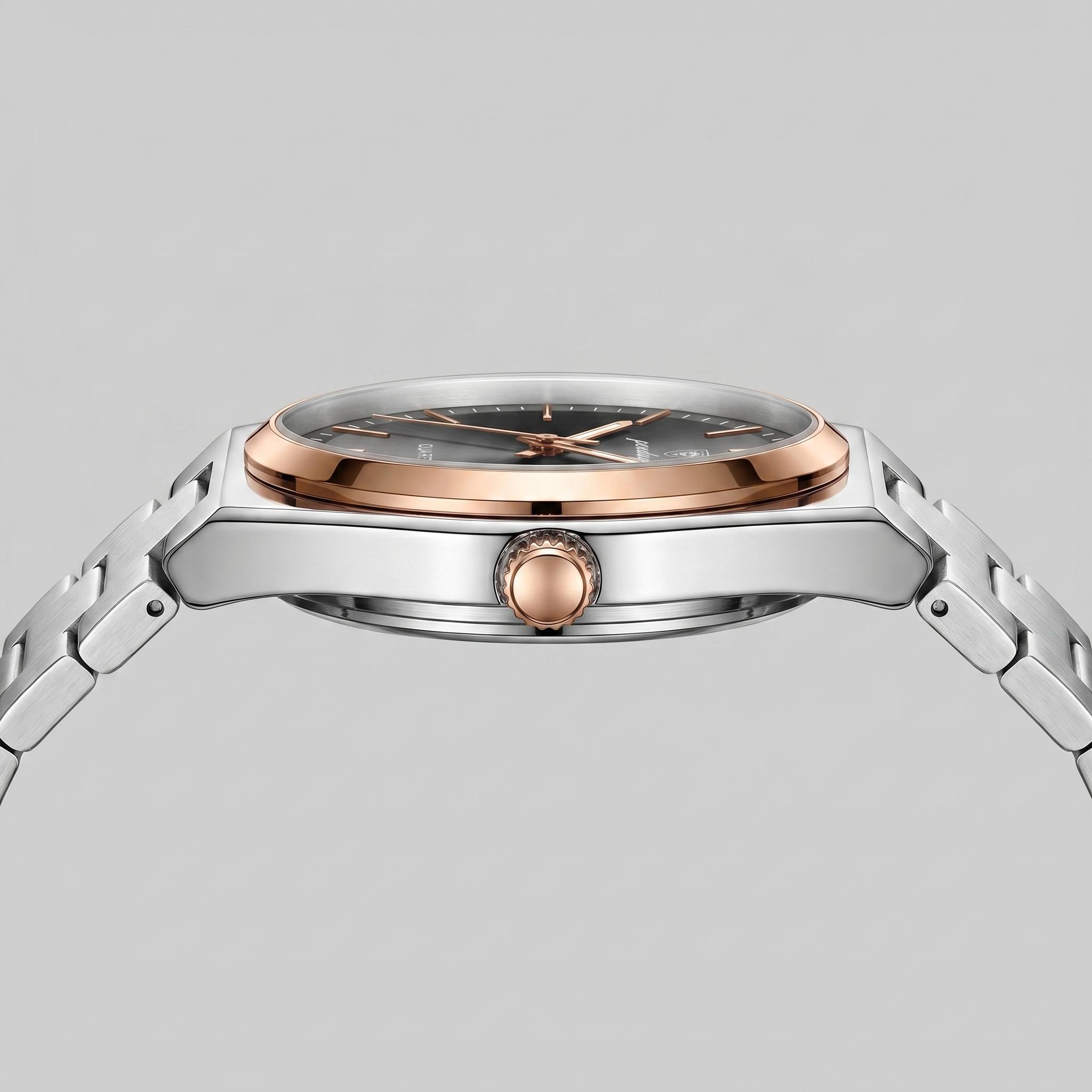 Herrenuhr mit Sonnenburst-Zifferblatt Edelstahlarmband