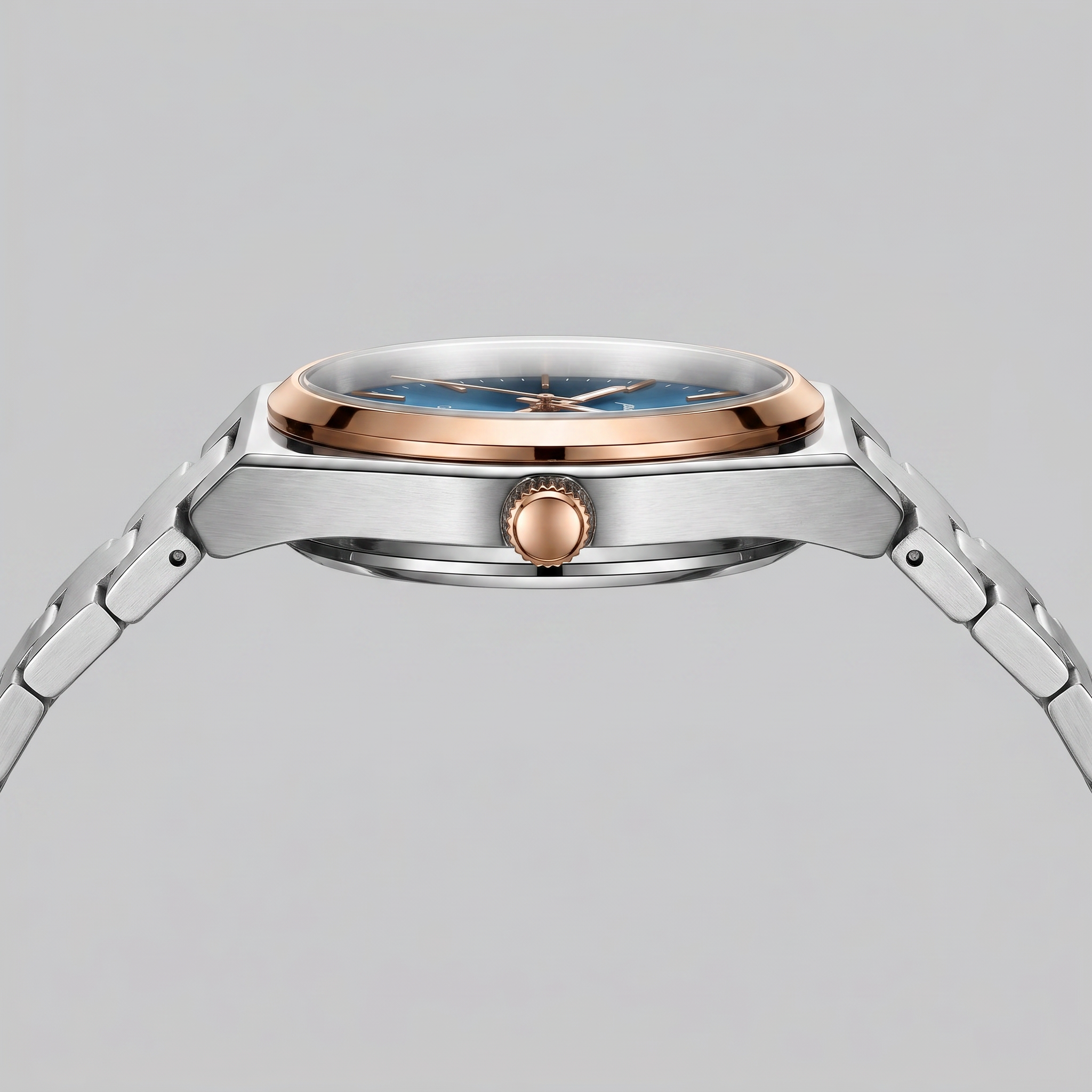 Herrenuhr mit Sonnenburst-Zifferblatt Edelstahlarmband