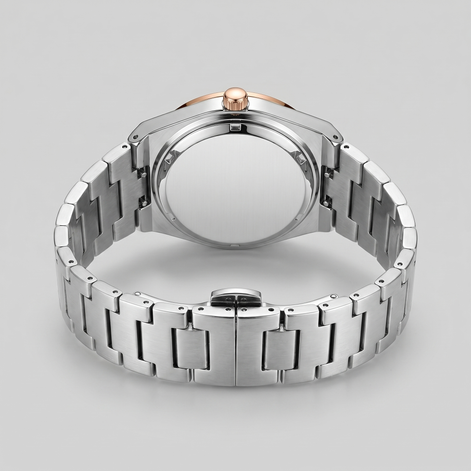 Herrenuhr mit Sonnenburst-Zifferblatt Edelstahlarmband