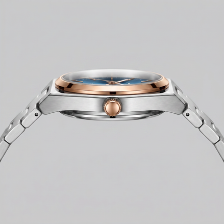 Herrenuhr mit Sonnenburst-Zifferblatt Edelstahlarmband