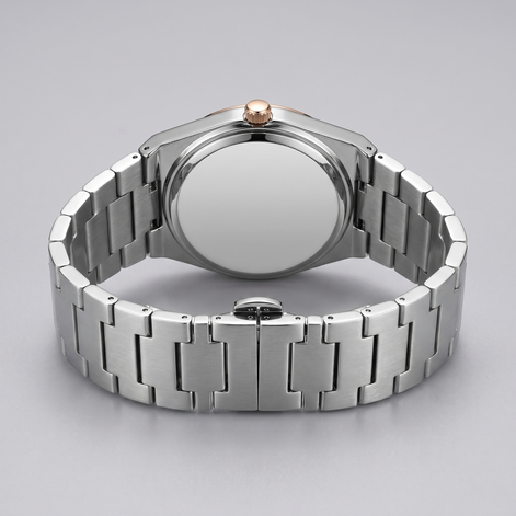 Herrenuhr mit Sonnenburst-Zifferblatt Edelstahlarmband
