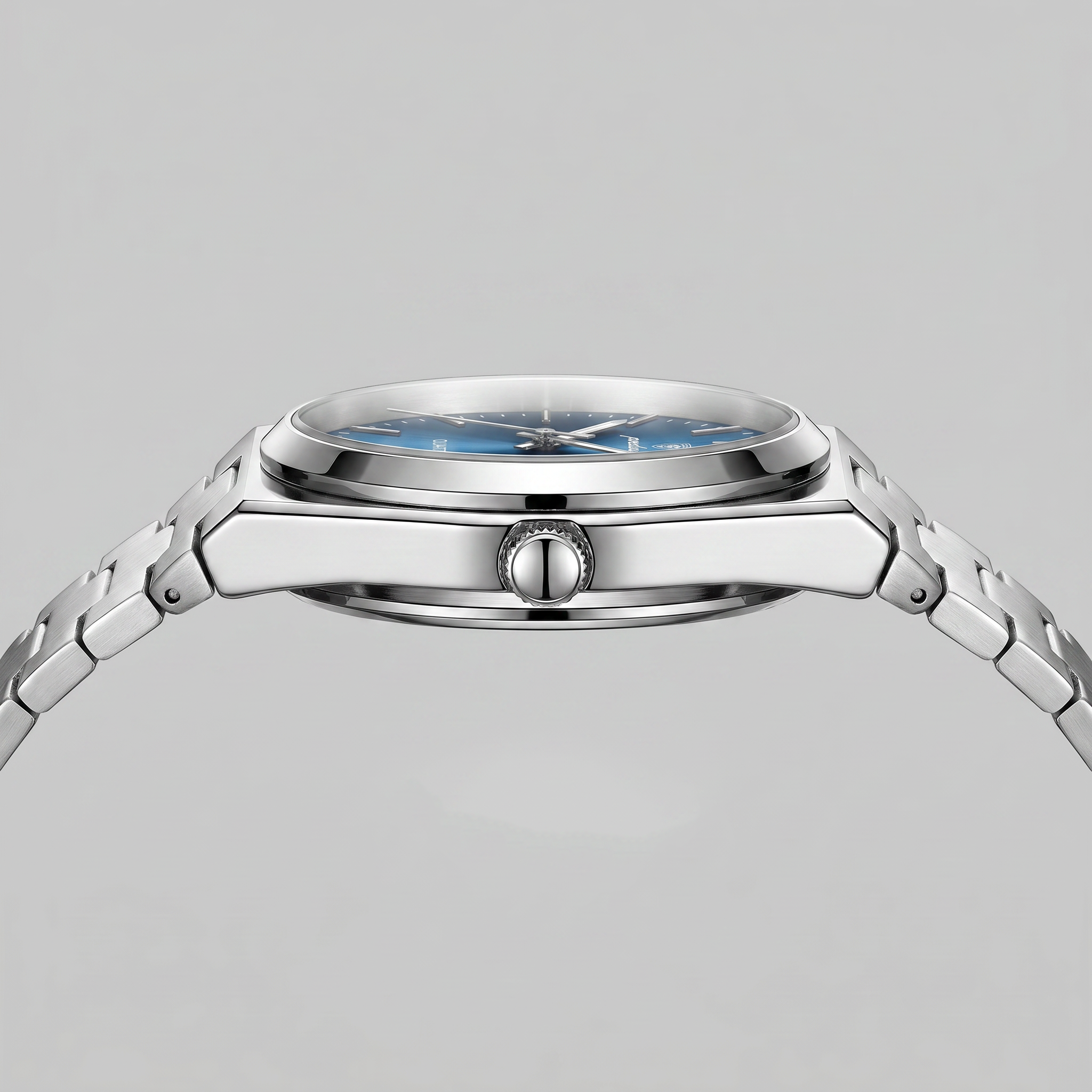 Herrenuhr mit Sonnenburst-Zifferblatt Edelstahlarmband
