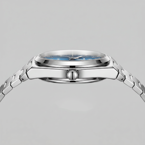 Herrenuhr mit Sonnenburst-Zifferblatt Edelstahlarmband