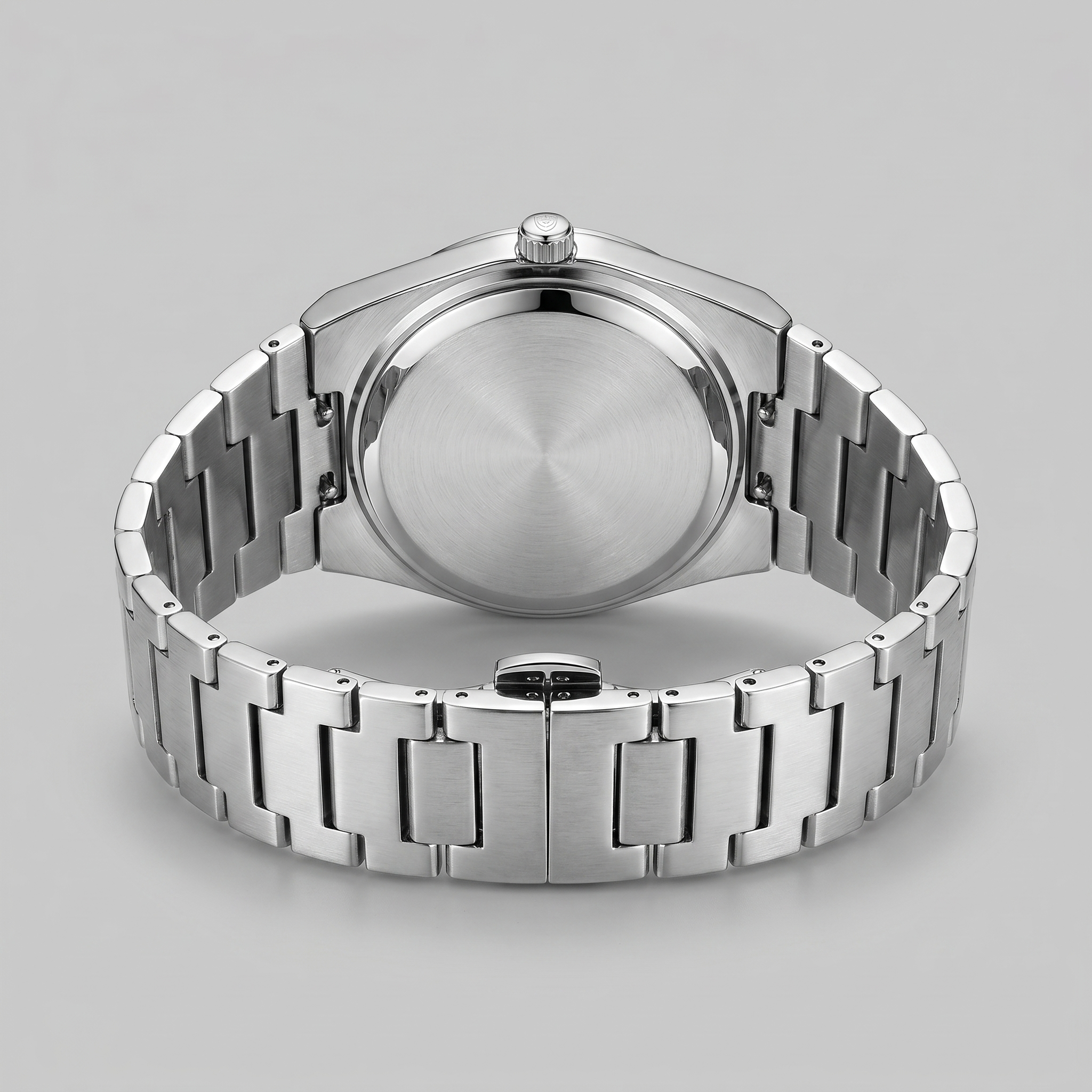 Herrenuhr mit Sonnenburst-Zifferblatt Edelstahlarmband