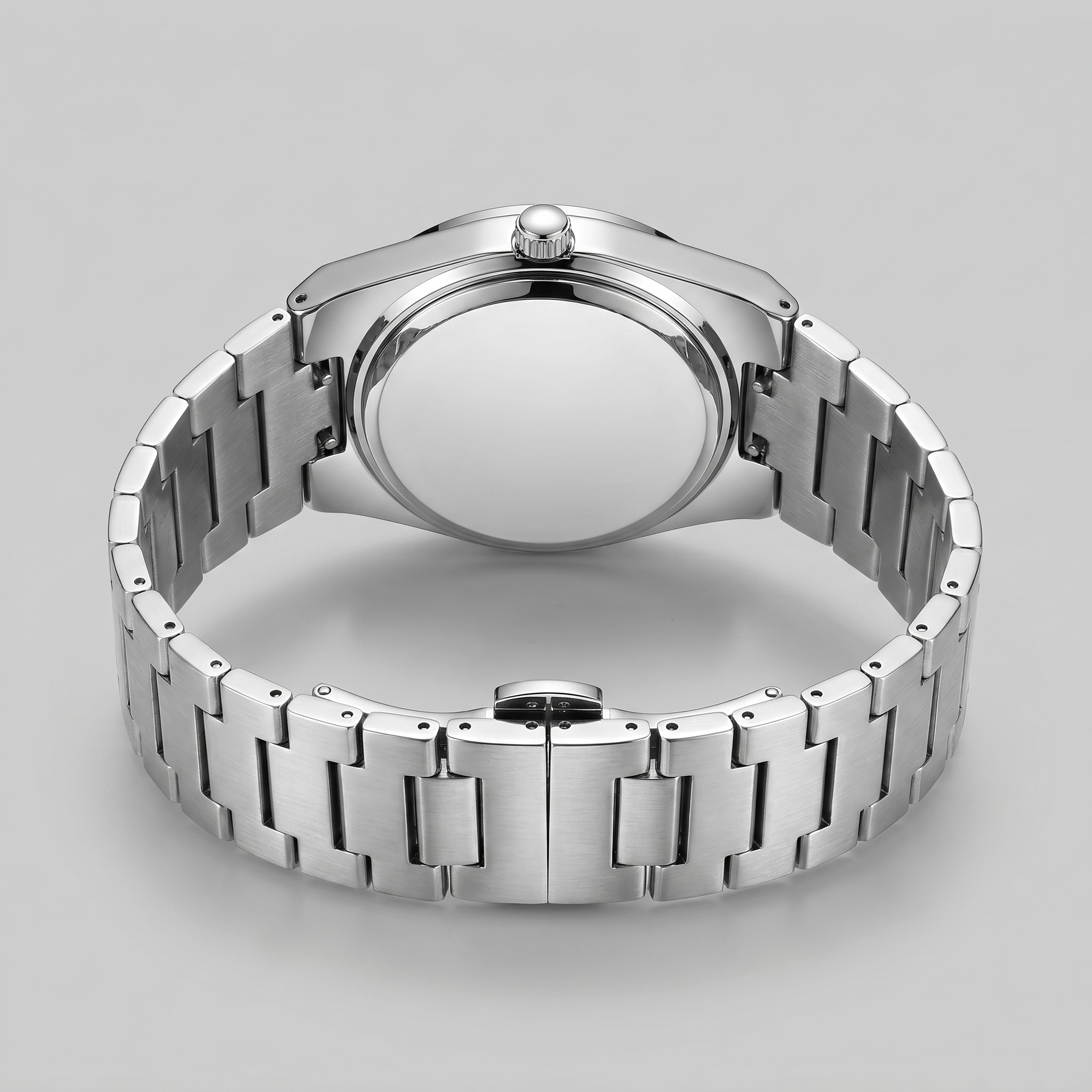 Herrenuhr mit Sonnenburst-Zifferblatt Edelstahlarmband