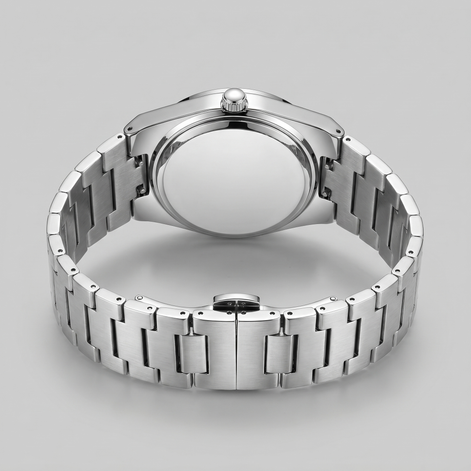 Herrenuhr mit Sonnenburst-Zifferblatt Edelstahlarmband