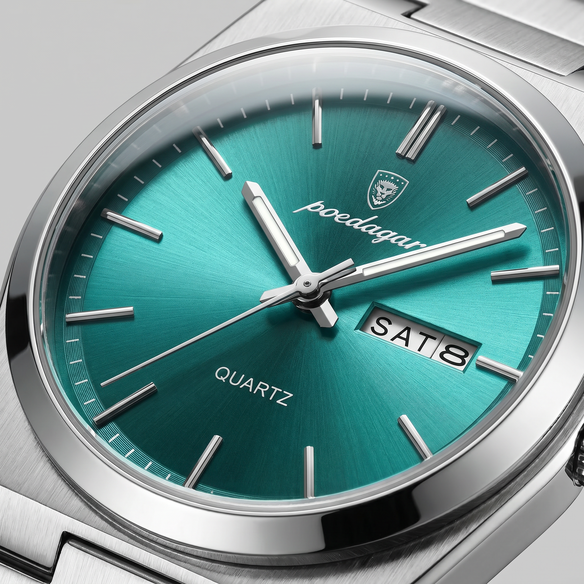 Herrenuhr mit Sonnenburst-Zifferblatt Edelstahlarmband