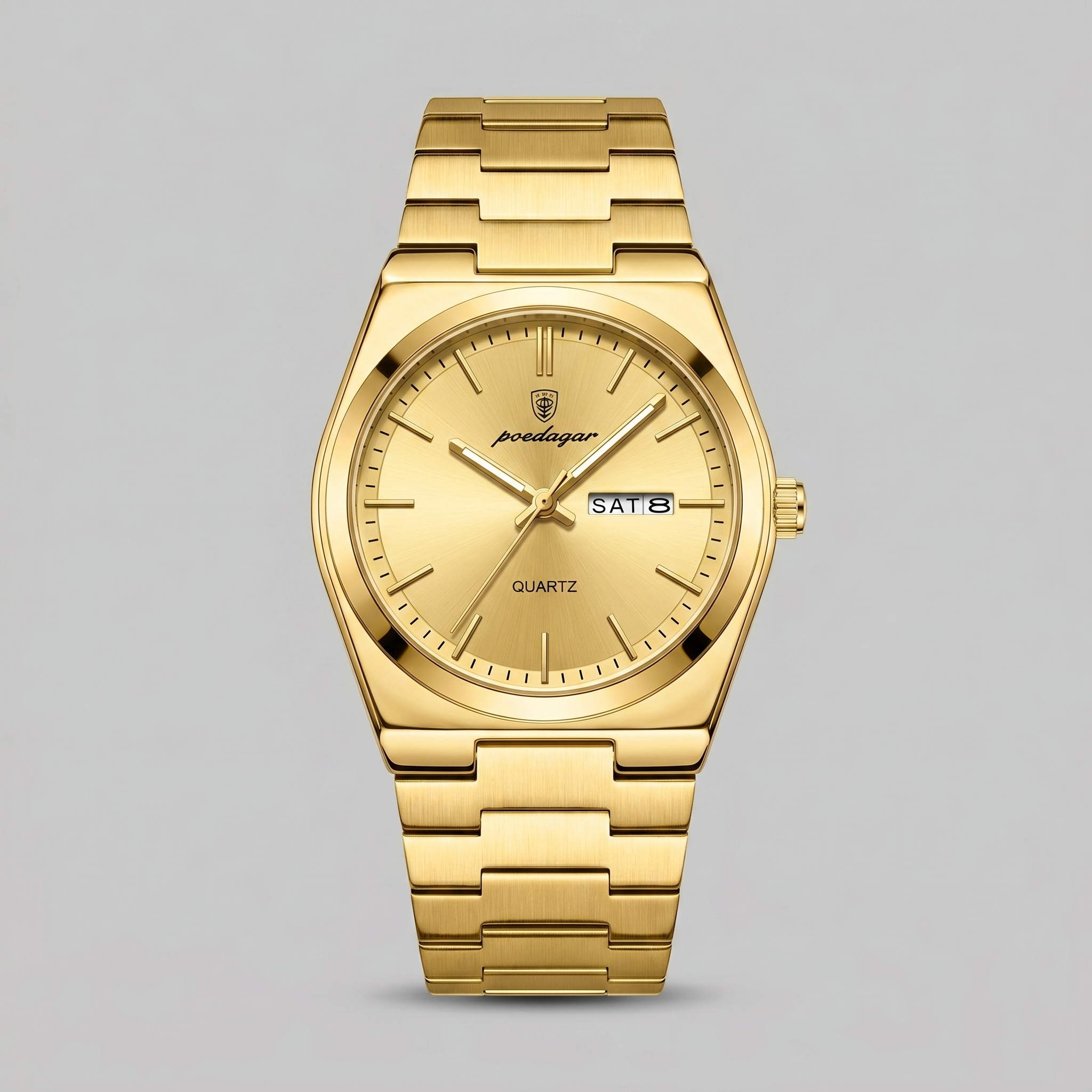 Herrenuhr mit Sonnenburst-Zifferblatt Edelstahlarmband