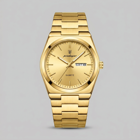 Herrenuhr mit Sonnenburst-Zifferblatt Edelstahlarmband