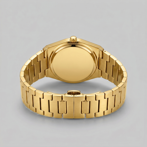 Herrenuhr mit Sonnenburst-Zifferblatt Edelstahlarmband