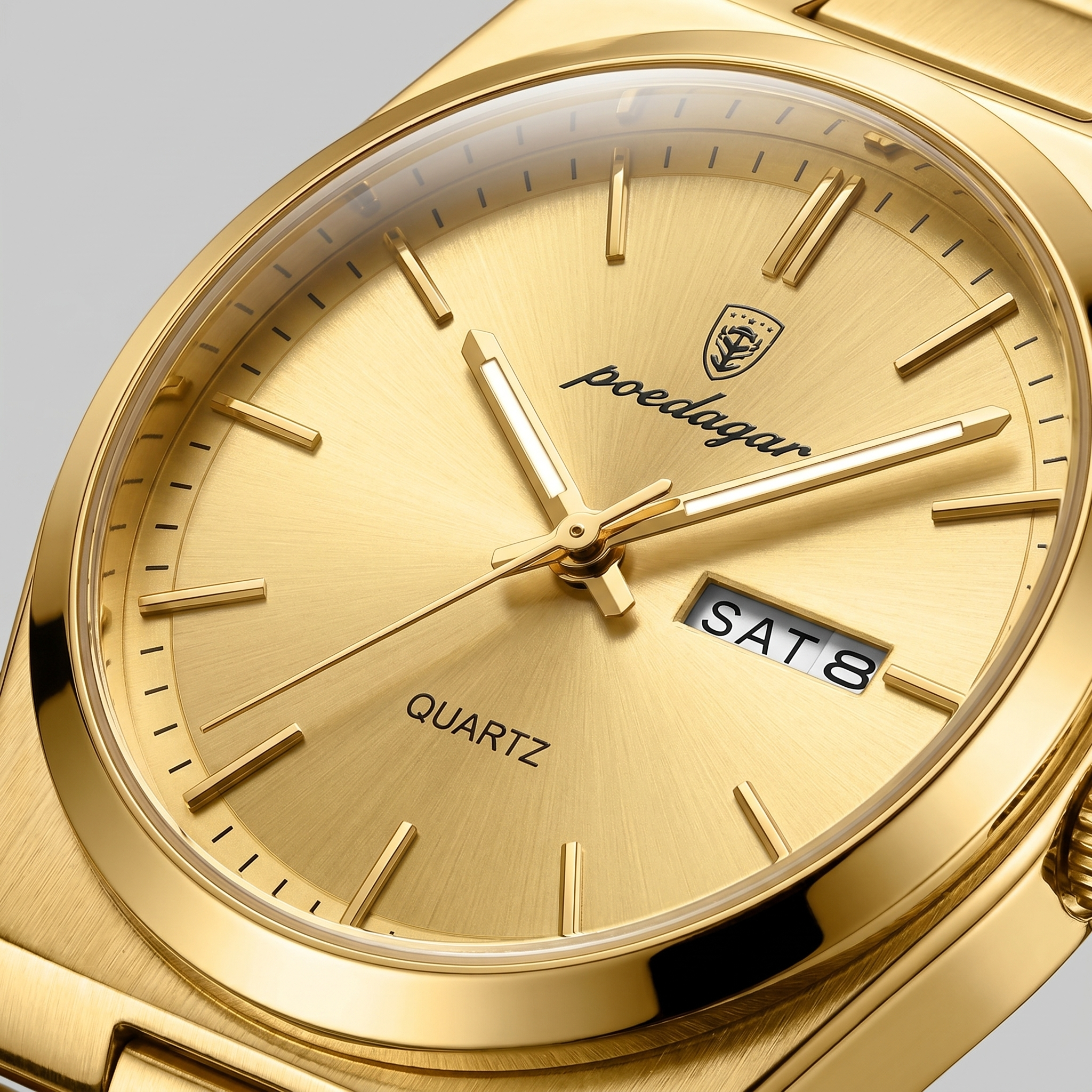 Herrenuhr mit Sonnenburst-Zifferblatt Edelstahlarmband