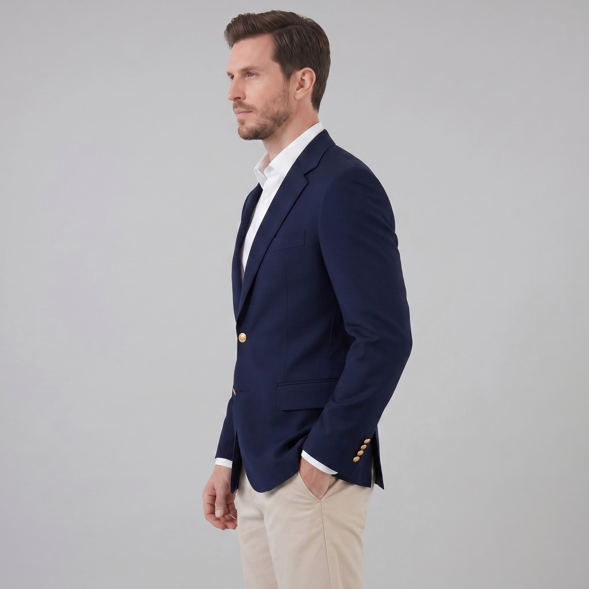 Herren Maßgeschneiderter Grauer Blazerjacke Für Formelle Anlässe