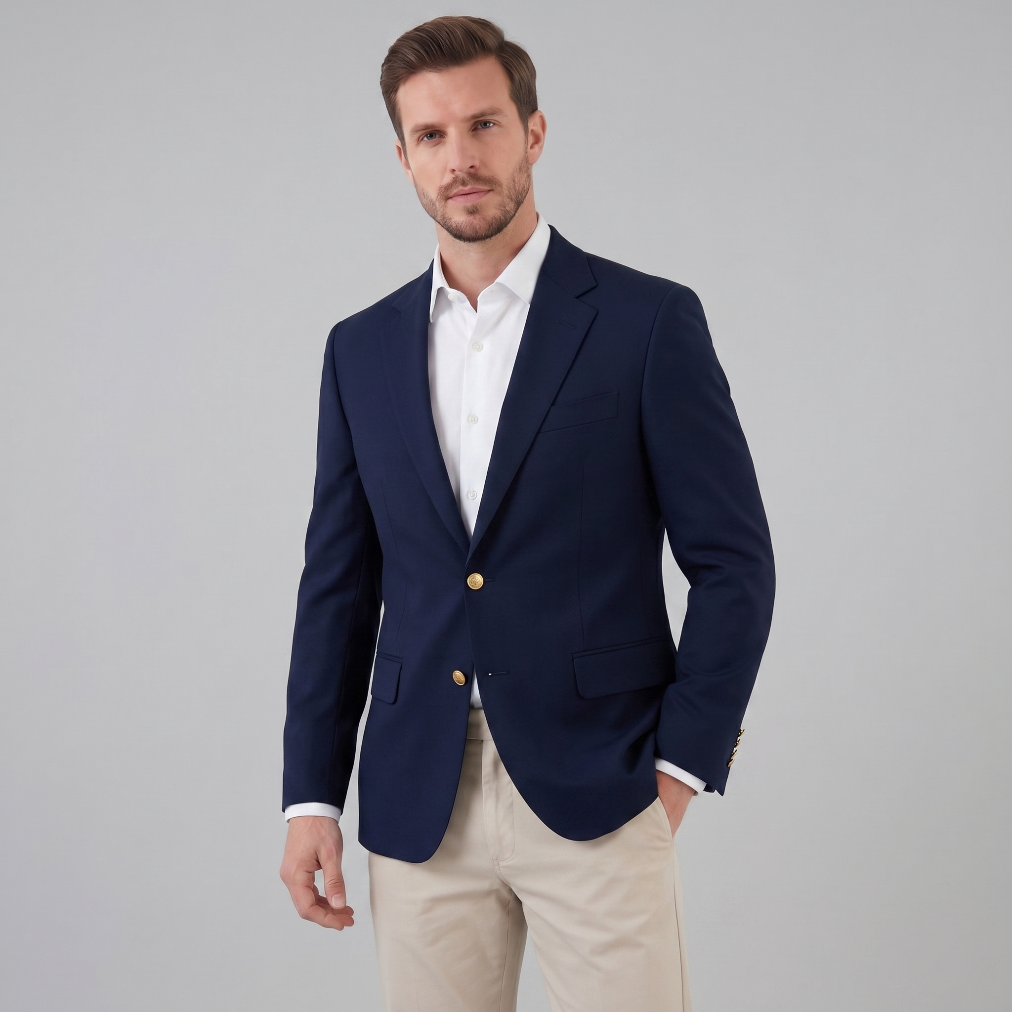 Herren Maßgeschneiderter Grauer Blazerjacke Für Formelle Anlässe
