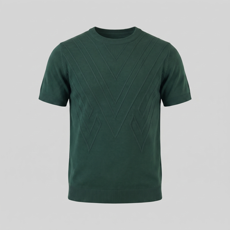 Herren Texturiertes Strick T Shirt