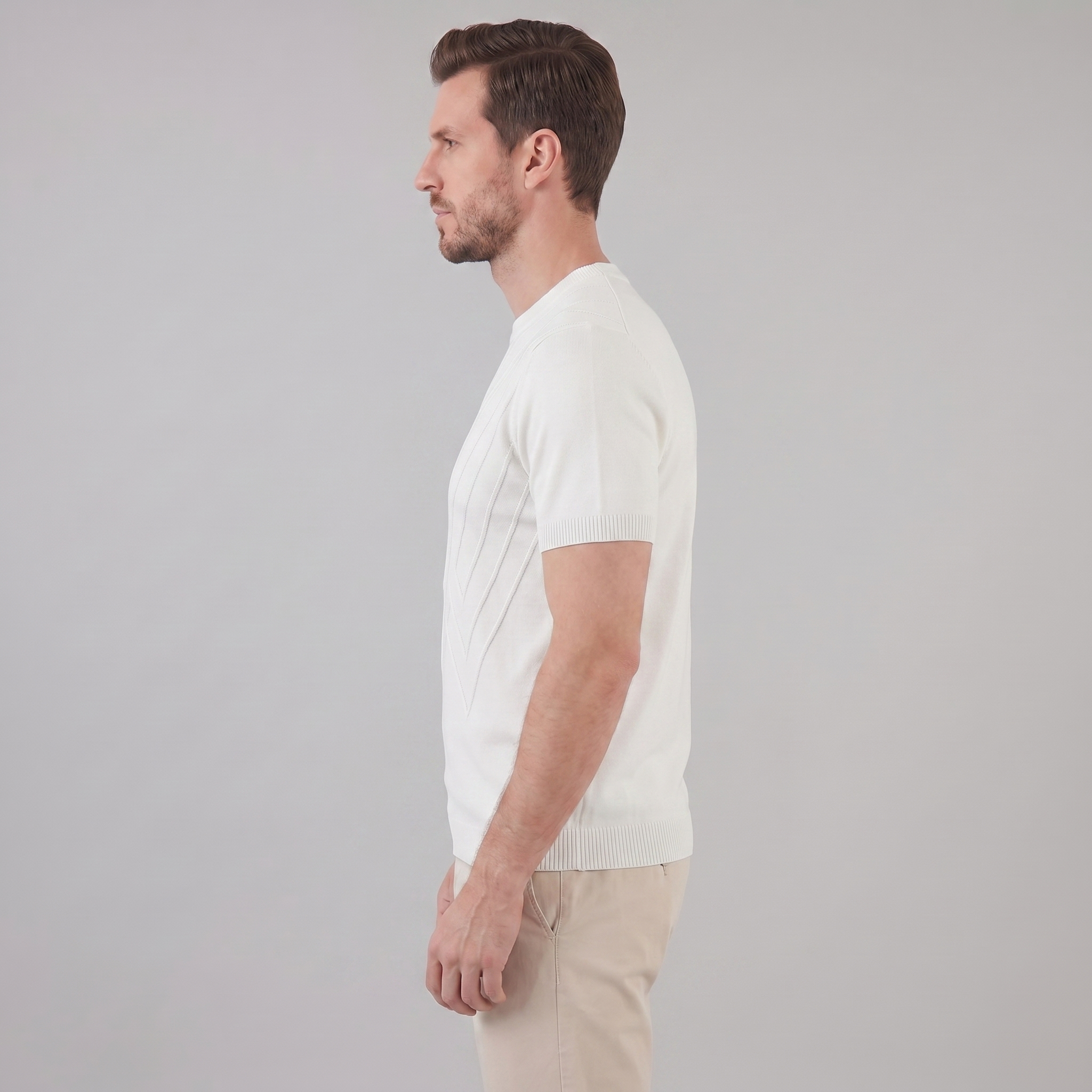 Herren Texturiertes Strick T Shirt