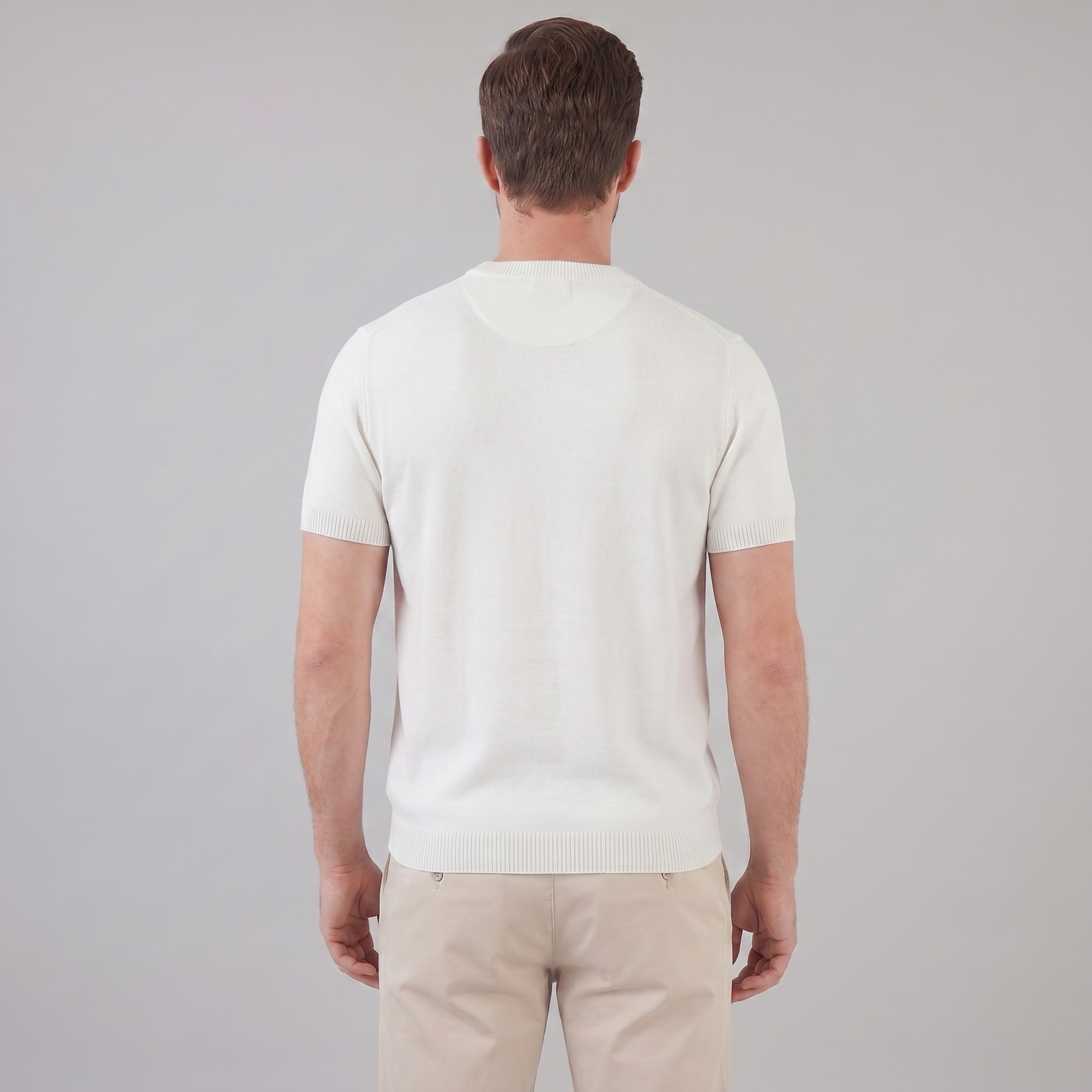 Herren Texturiertes Strick T Shirt