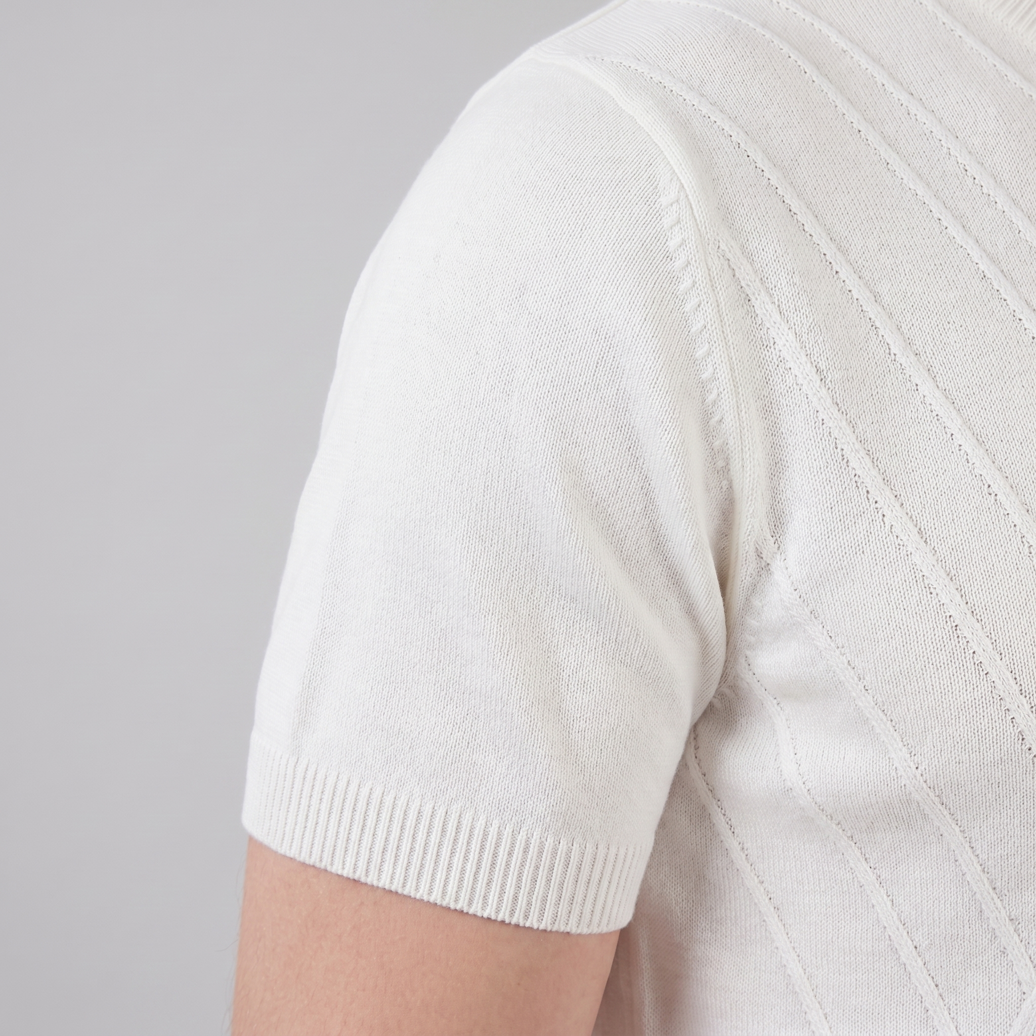 Herren Texturiertes Strick T Shirt