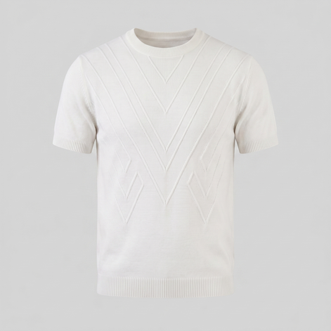 Herren Texturiertes Strick T Shirt