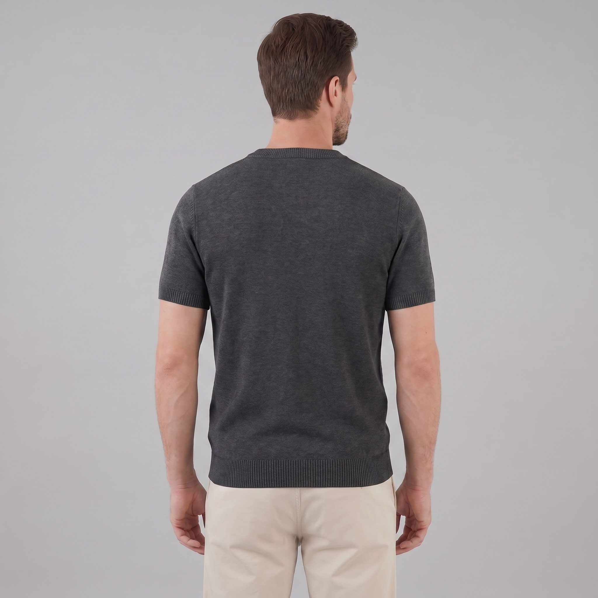 Herren Texturiertes Strick T Shirt